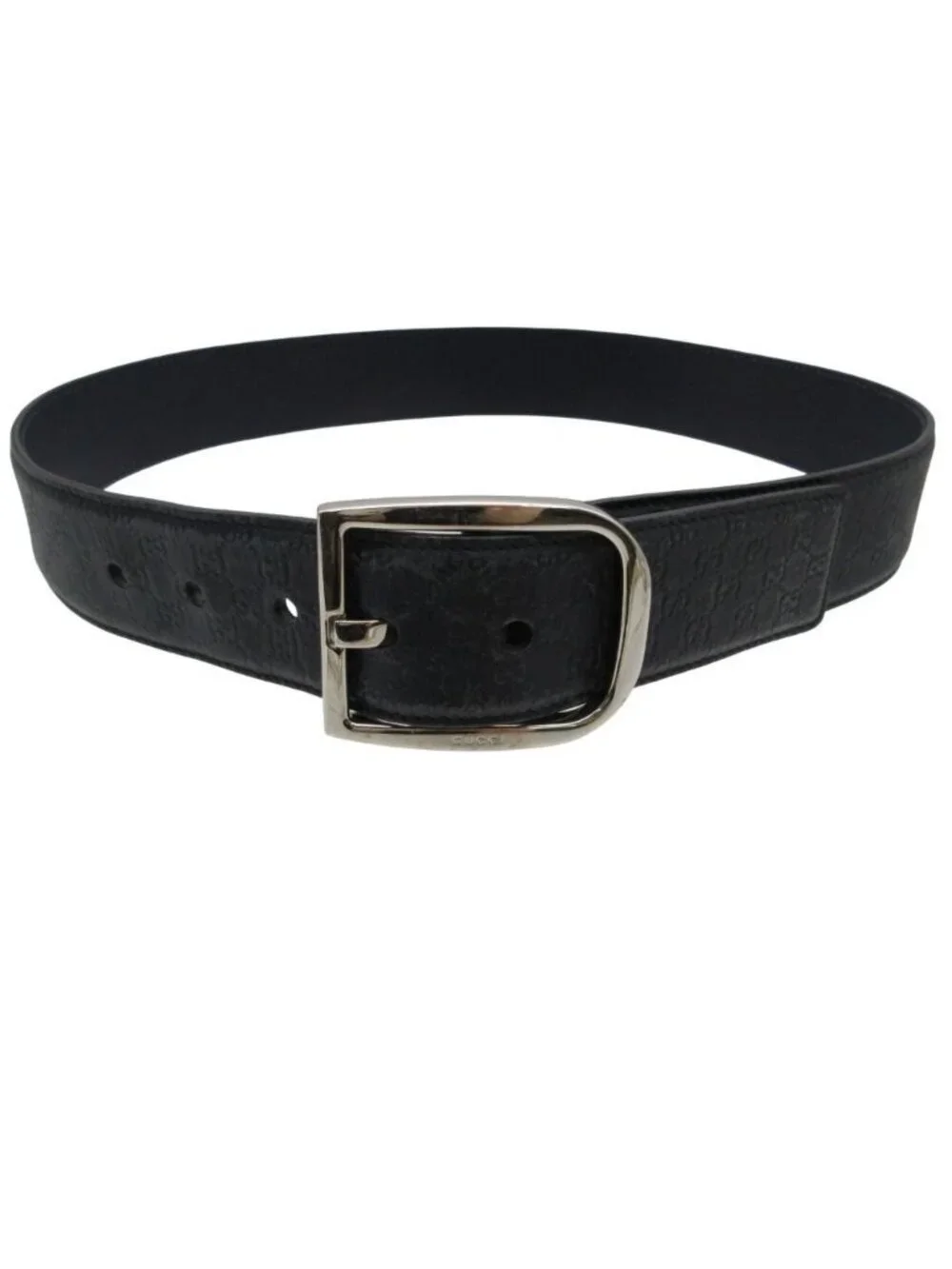 Gucci Belt Leather GG Signature Guccissima Black